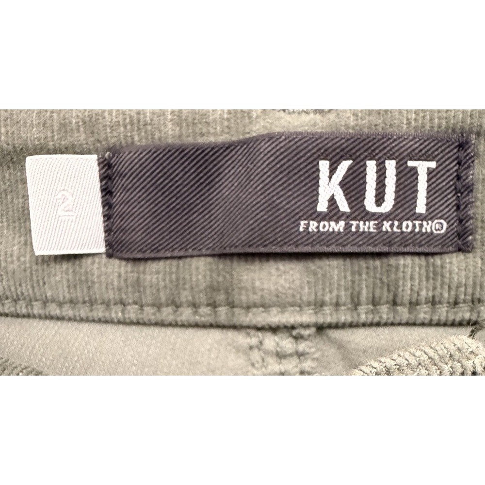 Kut From The Kloth Womens Diana Skinny Fab Ab Corduroy Pants Size 2 Green EUC - Picture 4 of 9